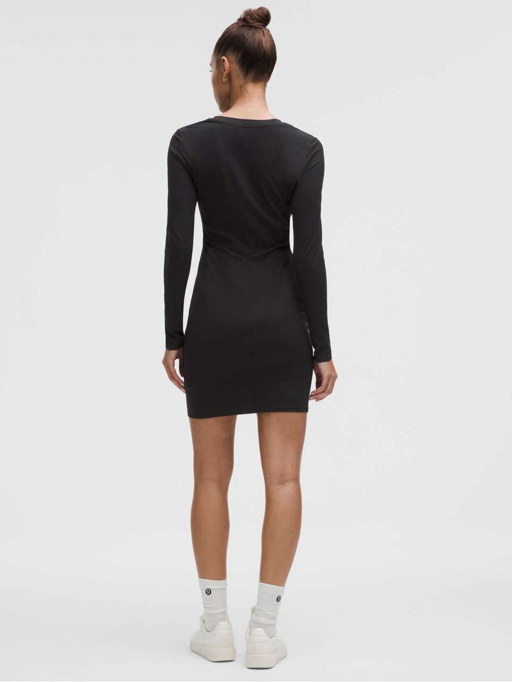 Lululemon 2025 All Aligned Ribbed Long-Sleeve Henley Dress Black Size Small - Picture 6 of 12